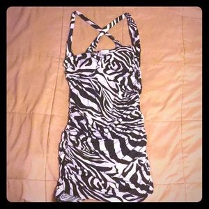 Zebra striped mini dress